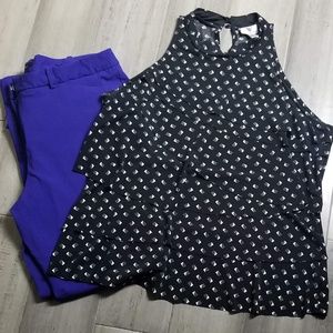 Black and white sleeveless top